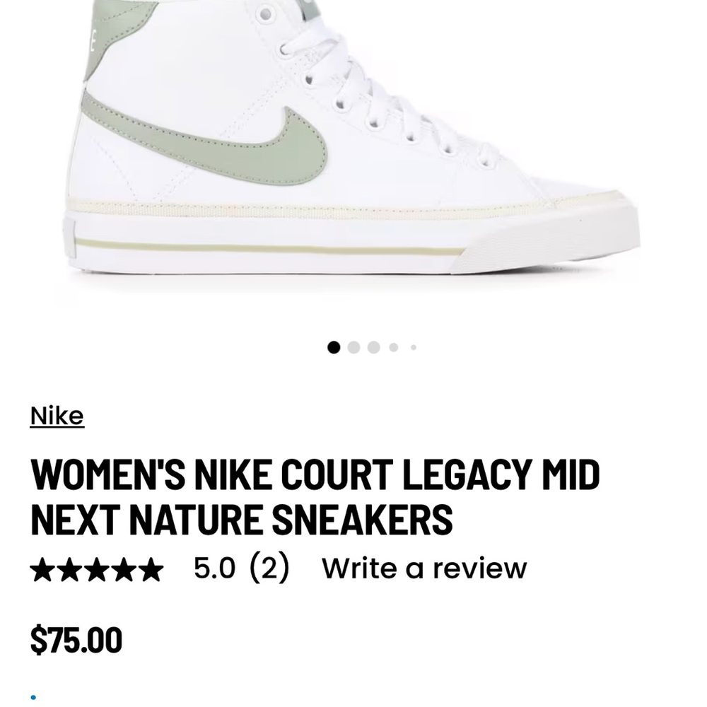 Nike Women's Court Legacy Mid Sneakers - White and Light Green